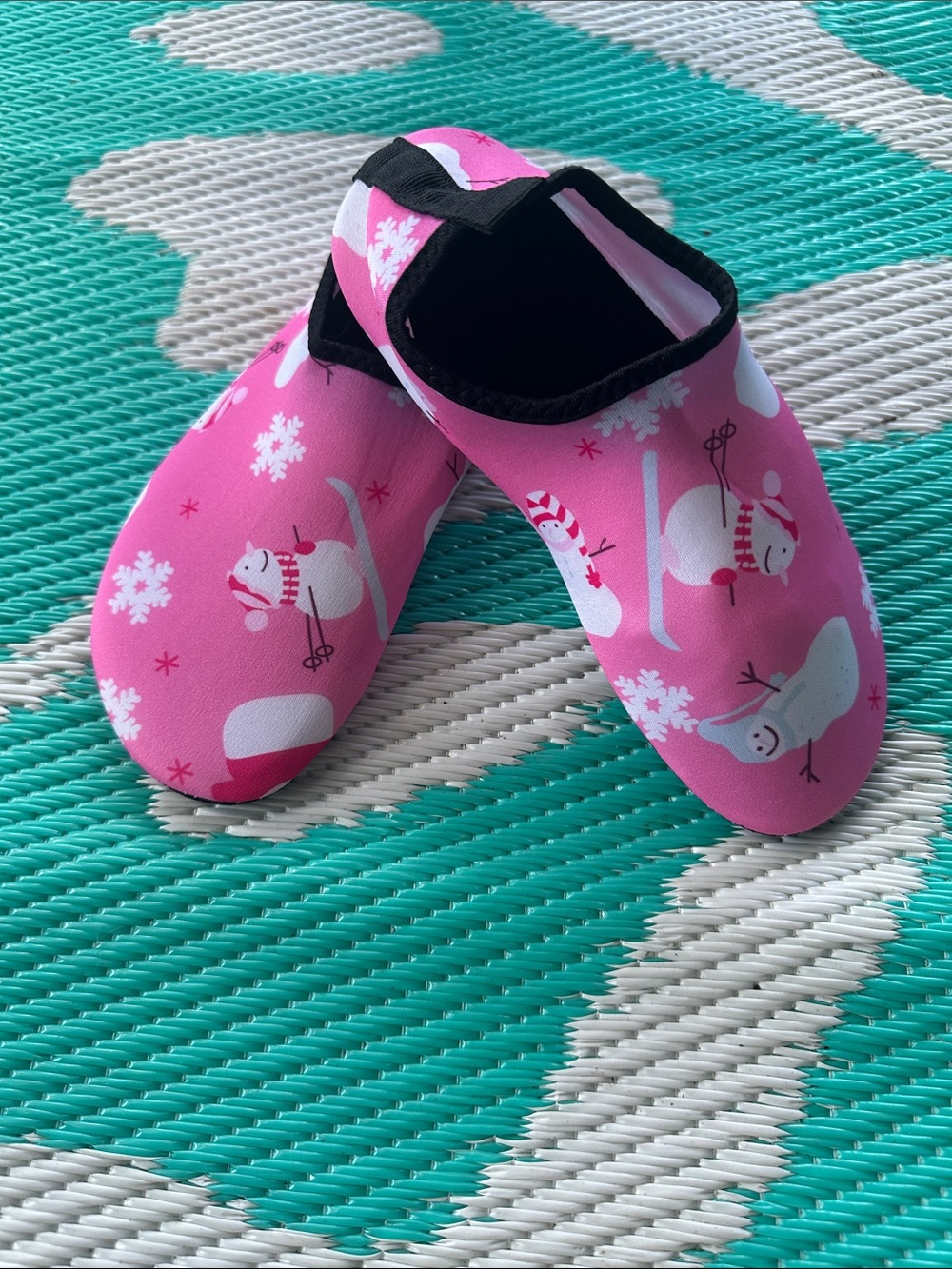 Kids Pink Snowman Slip-On Water Shoes